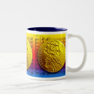 TAZA DEL MEDALLÓN DEL ARCO IRIS DE MOZART