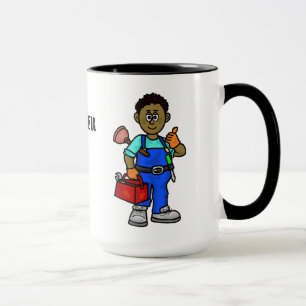 Taza del mejor fontanero para fontanero negro