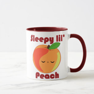 Taza del melocotón de Kawaii Lil soñoliento'