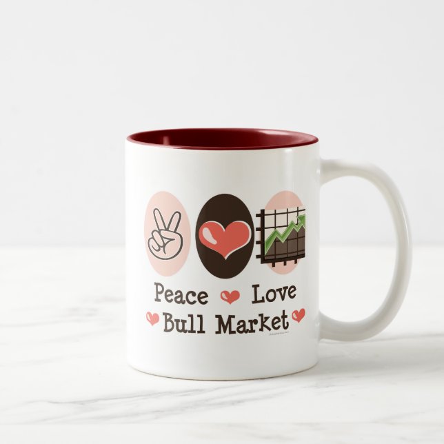 Taza del mercado alcista del amor de la paz (Derecha)