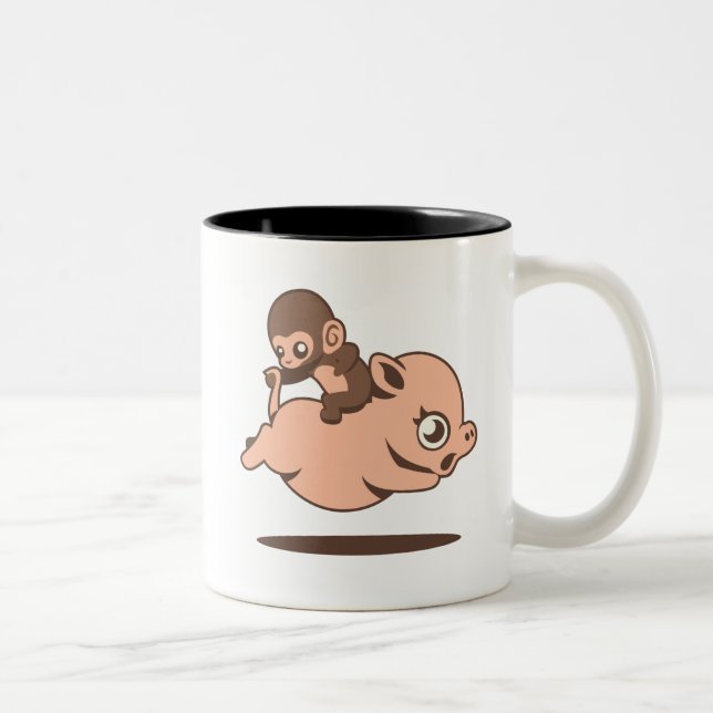 Taza del mono del bebé (que va al revés en un (Derecha)