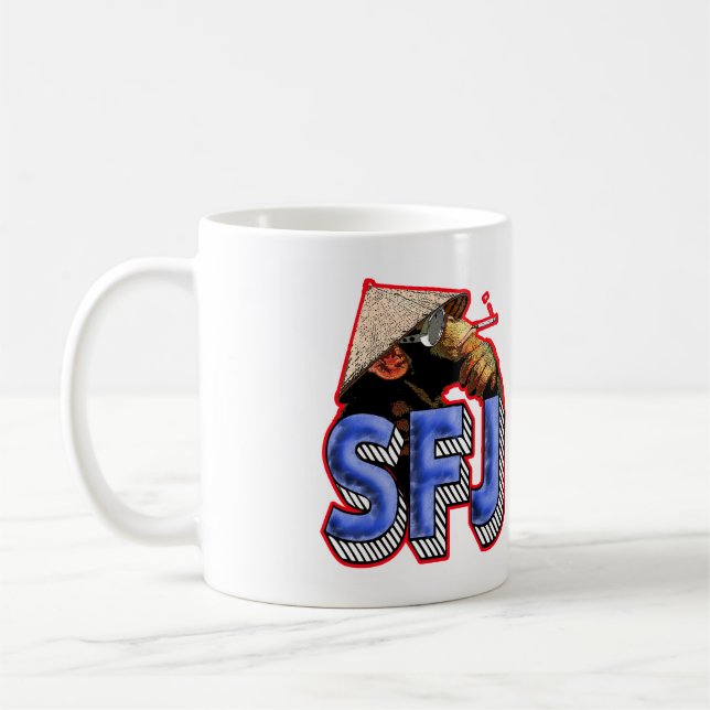 Taza del mono del podcast de SFJ (Izquierda)