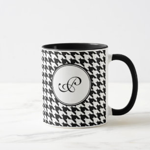 Taza del monograma de Houndstooth