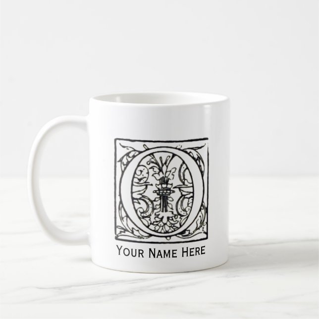 Taza del monograma de la letra O (Izquierda)
