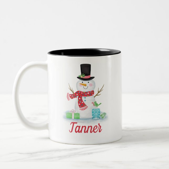 Taza del muñeco de nieve de las vacaciones de (Izquierda)