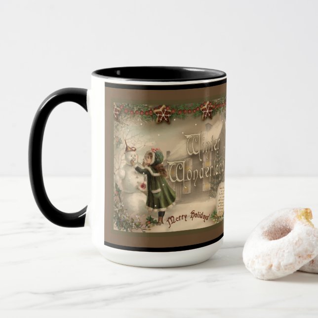 Taza del muñeco de nieve del navidad (Con donut)