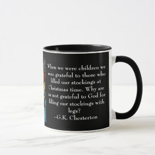 Taza del navidad con la cita de G.K. Chesterton