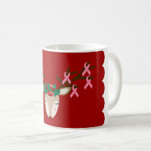 Taza del navidad de la conciencia del cáncer de