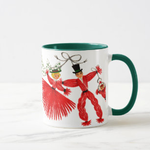 Taza del navidad de la familia del vintage