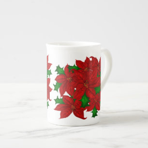 Taza del navidad de la porcelana de hueso