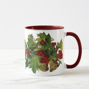 Taza del navidad del acebo del Victorian