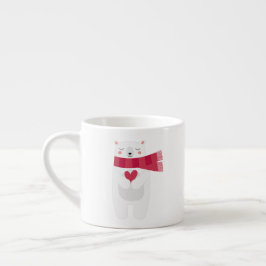 Taza del navidad del corazón del oso polar
