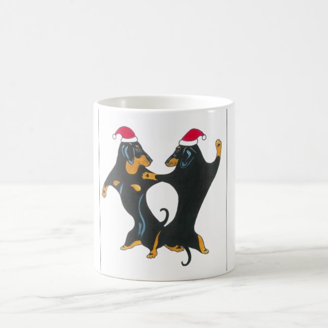 Taza del navidad del Dachshund (Centro)