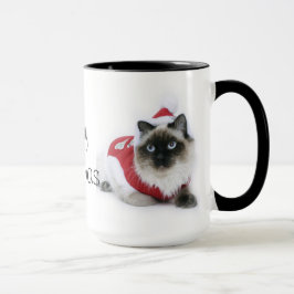Taza del navidad del gato de Ragdoll