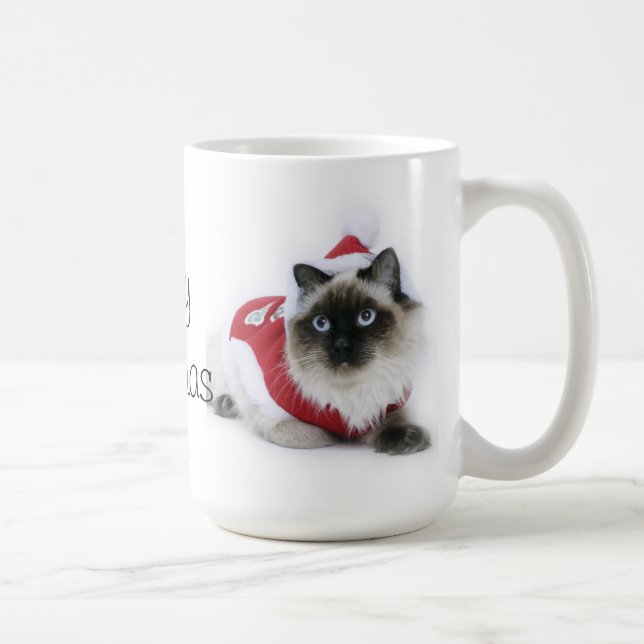 Taza del navidad del gato de Ragdoll (Derecha)