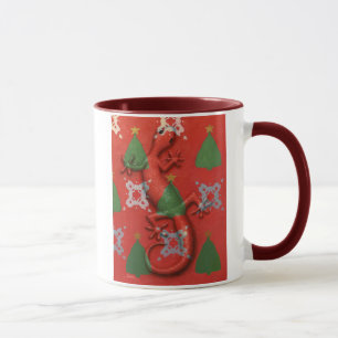 Taza del navidad del Gecko