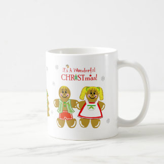 Taza del navidad del hombre de pan de jengibre y