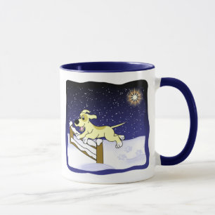 Taza del navidad del perro de la agilidad del