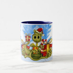 Taza del navidad - dragón lindo del navidad