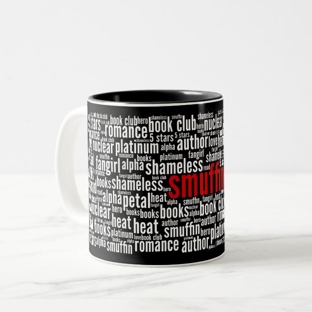 Taza del negro de la nube de la palabra de Smuffin (Anverso izquierdo)