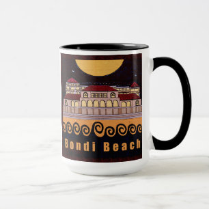 Taza del negro del pabellón de la playa de Bondi