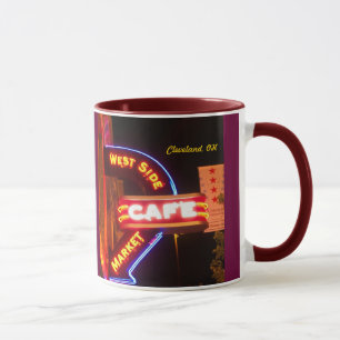 Taza del neón del Rótulo del café del mercado