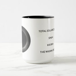 Taza del nombre de la fecha del lugar del eclipse 