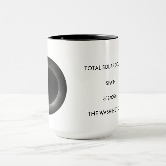 Taza del nombre de la fecha del lugar del eclipse  (Centro)