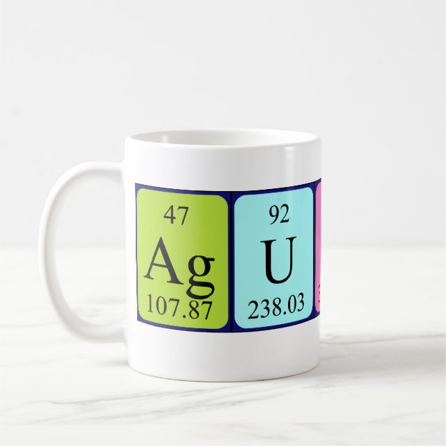 Taza del nombre de la tabla periódica de Agustin (Izquierda)
