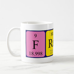 Taza del nombre de la tabla periódica de Frank