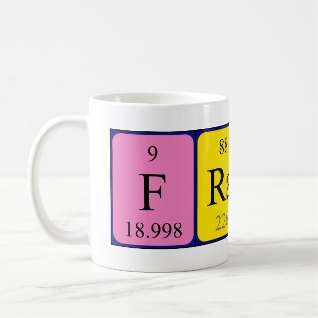 Taza del nombre de la tabla periódica de Frank (Izquierda)