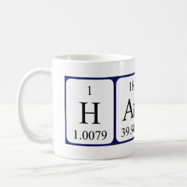 Taza del nombre de la tabla periódica de Harper