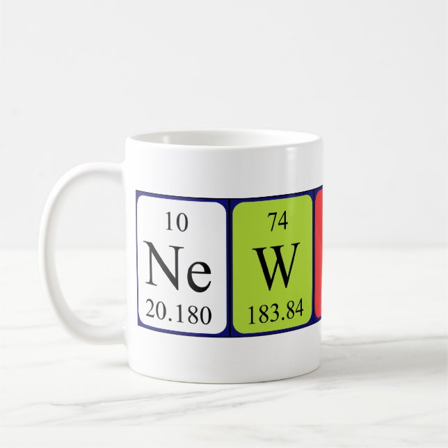 Taza del nombre de la tabla periódica de Newton (Izquierda)