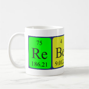 Taza del nombre de la tabla periódica de Rebecca