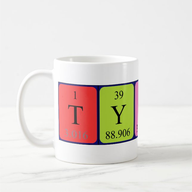 Taza del nombre de la tabla periódica de Tyson (Izquierda)