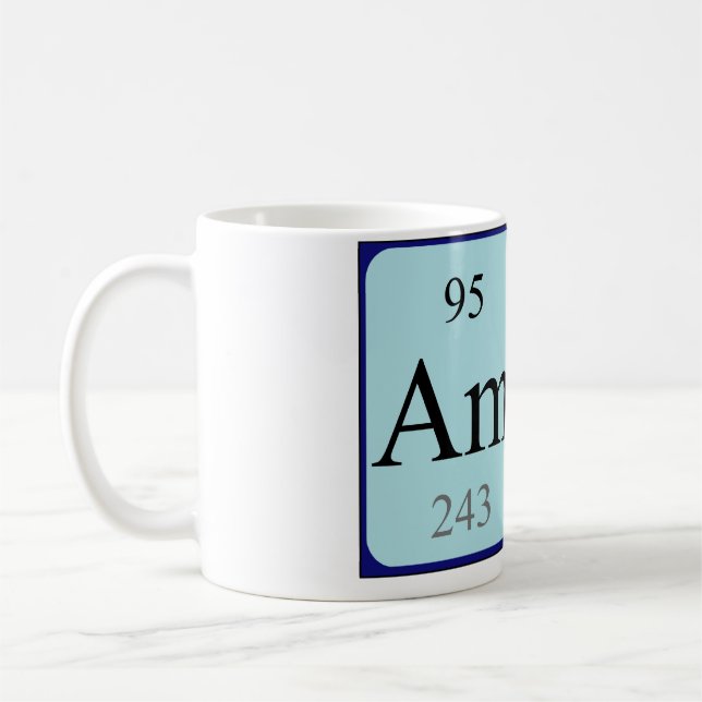 Taza del nombre de la tabla periódica del Amy (Izquierda)