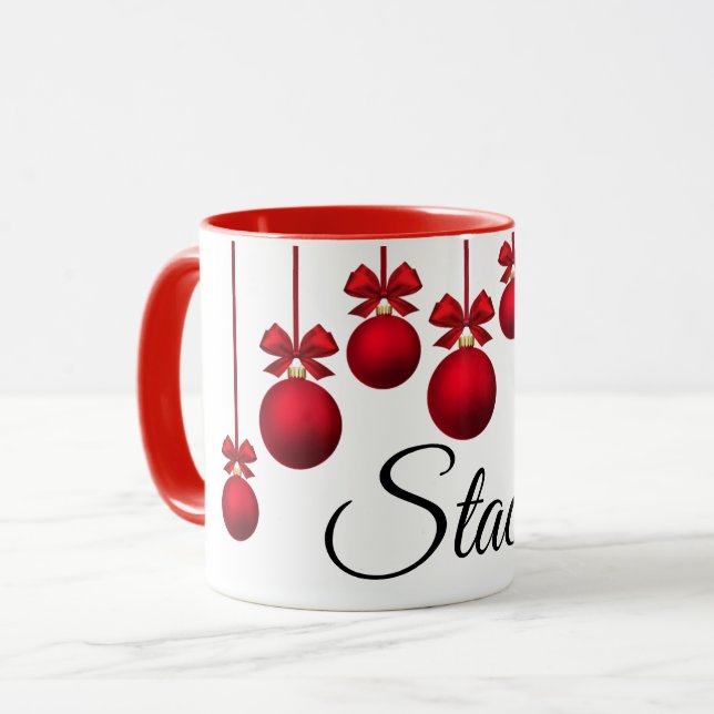 Taza del nombre del día de fiesta del navidad (Anverso izquierdo)