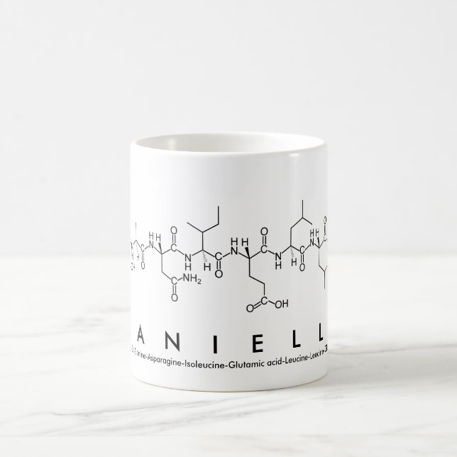 Taza del nombre del péptido de Daniela (Centro)