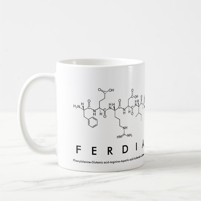 Taza del nombre del péptido de Ferdia (Izquierda)