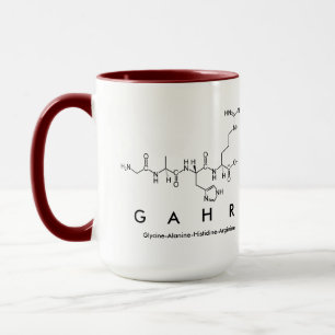 Taza del nombre del péptido de Gahr
