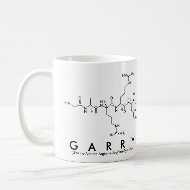 Taza del nombre del péptido de Garry (Izquierda)