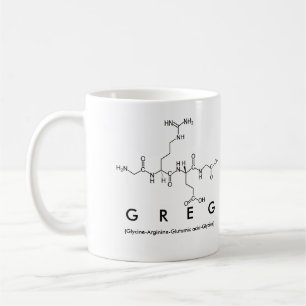 Taza del nombre del péptido de Greg