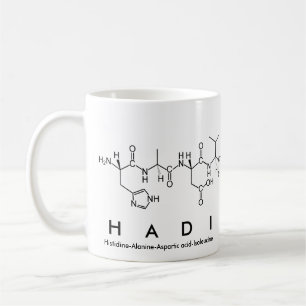 Taza del nombre del péptido de Hadi