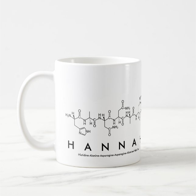 Taza del nombre del péptido de Hannah (Izquierda)