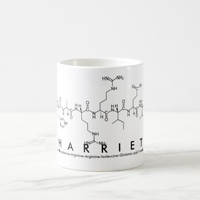 Taza del nombre del péptido de Harriet (Centro)