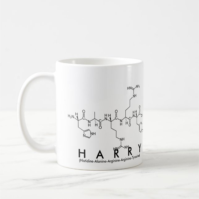 Taza del nombre del péptido de Harry (Izquierda)