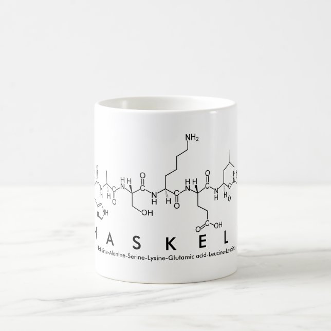 Taza del nombre del péptido de Haskell (Centro)