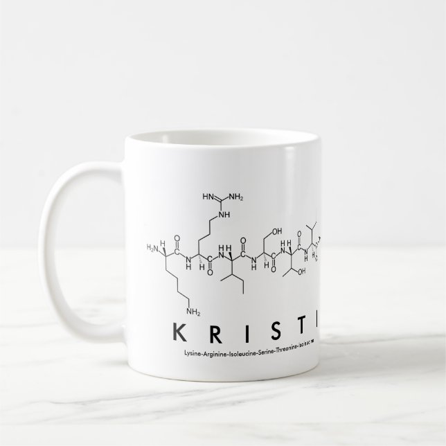Taza del nombre del péptido de Kristi (Izquierda)