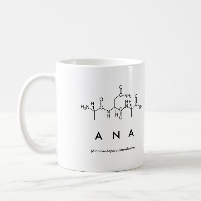 Taza del nombre del péptido de la anecdotario (Izquierda)