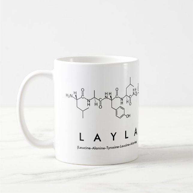 Taza del nombre del péptido de Layla (Izquierda)